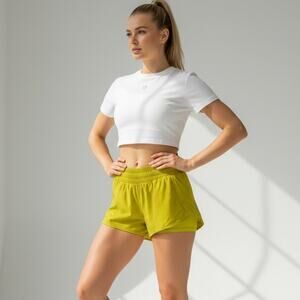 Lululemon Hotty Hot Short II 2.5" Women's Sz 4R Soleil Yellow Running Lined